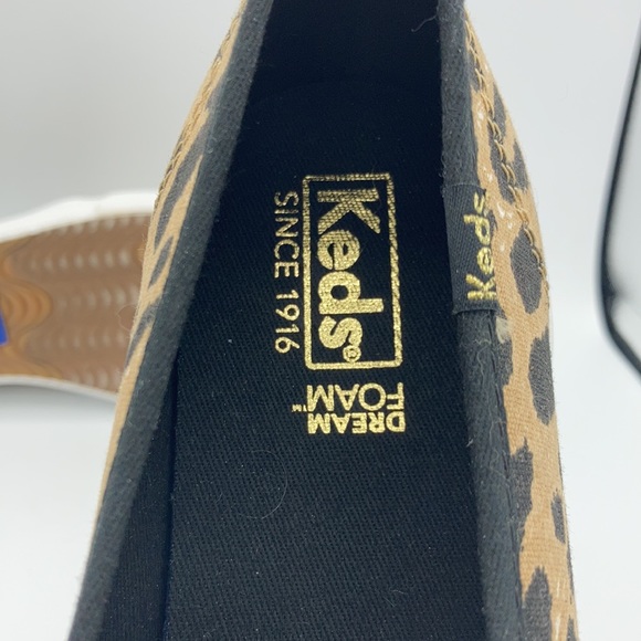 Keds Double Decker Leopard Cheetah Print Sneakers Slip On Shoes Dream Foam - Picture 6 of 9